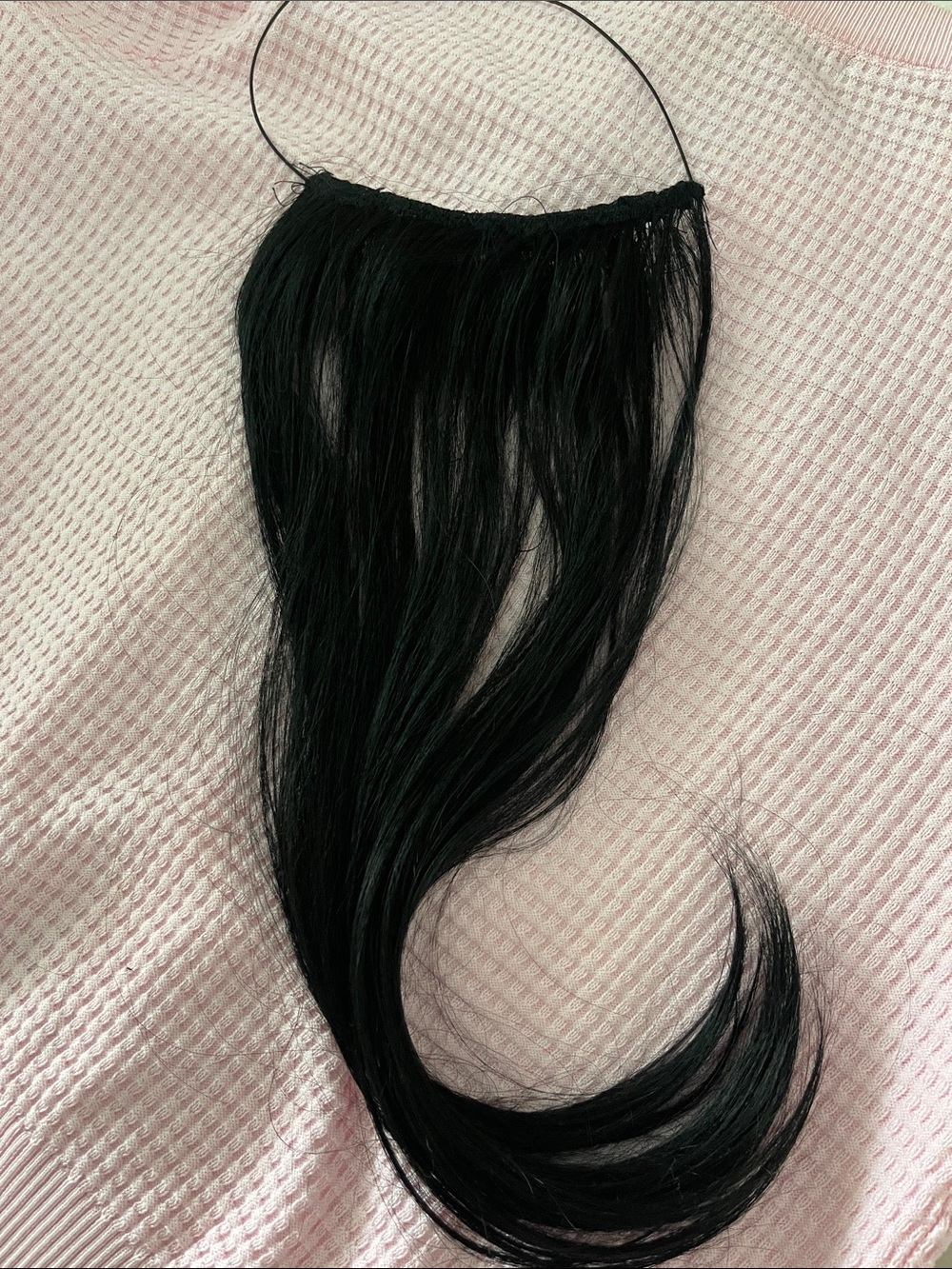 Jet black Halo Extension - Sleek Long Hair Piece